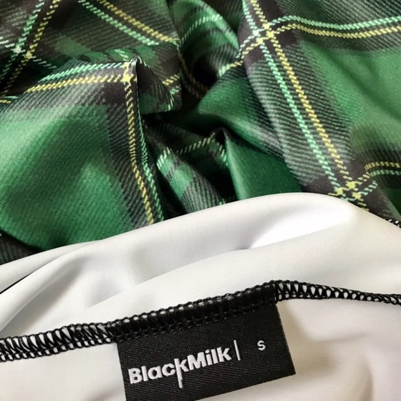 SOLD  Tartan Green Skater Dress, Blackmilk - Picture 2 of 4